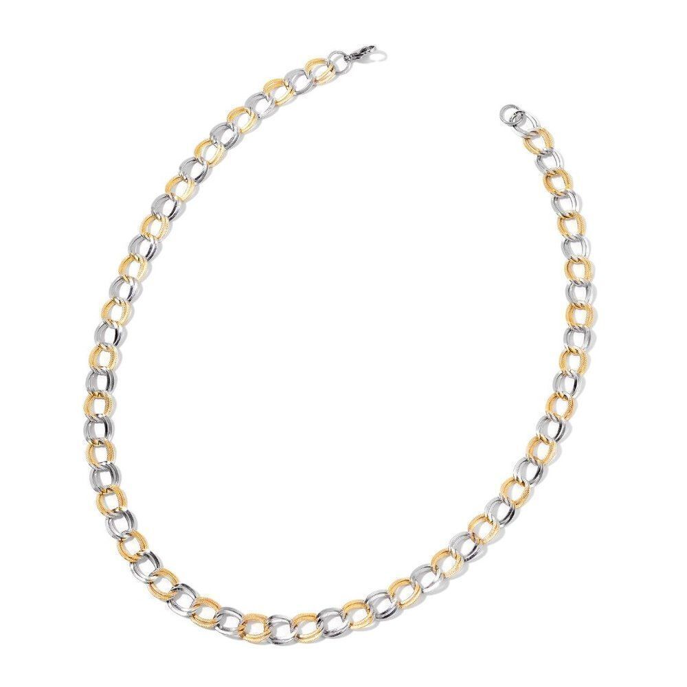 Double-Link Curb Necklace ION Plated YG